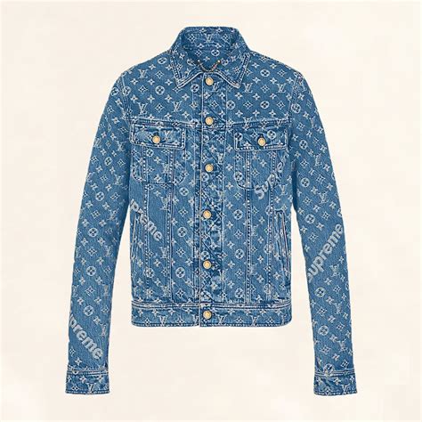 lv supreme jean jacket|louis vuitton supreme jacket price.